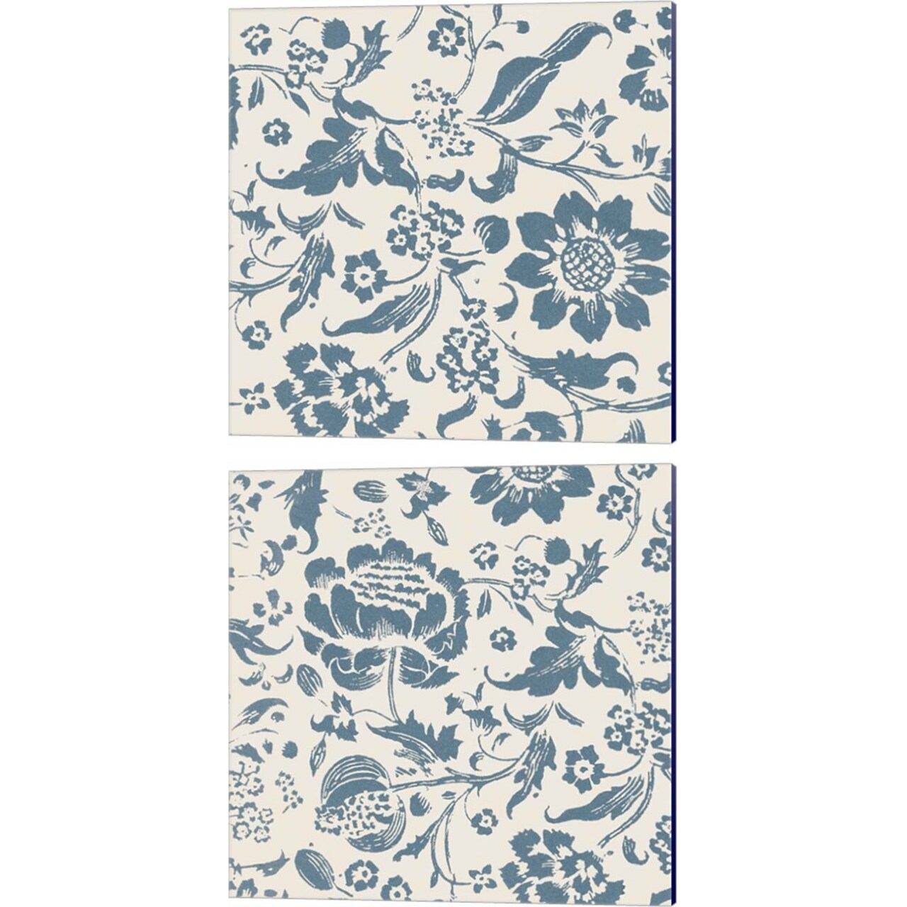 Floral Toile by Wild Apple Portfolio 14" x 14" Canvas Wall Art (Set of 2)